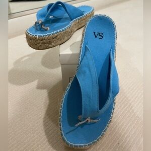 Victoria's Secret Blue Espadrille Style Flip-flop Thong Sandals